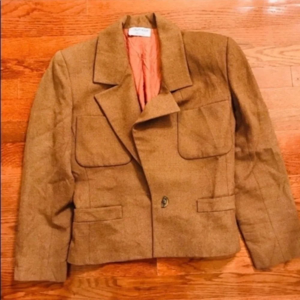 NYC RTW VINTAGE EARLY 80S CALVIN KLEIN CAREER WORK BLAZER MUSTARD YELLOW